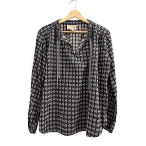 Ace & Jig Boho Lagenlook Peasant Top Blouse Black Gray Pink size Small